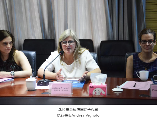 乌拉圭总统府国际合作署执行署长Andrea Vignolo一行莅临跃迪集团参观考察